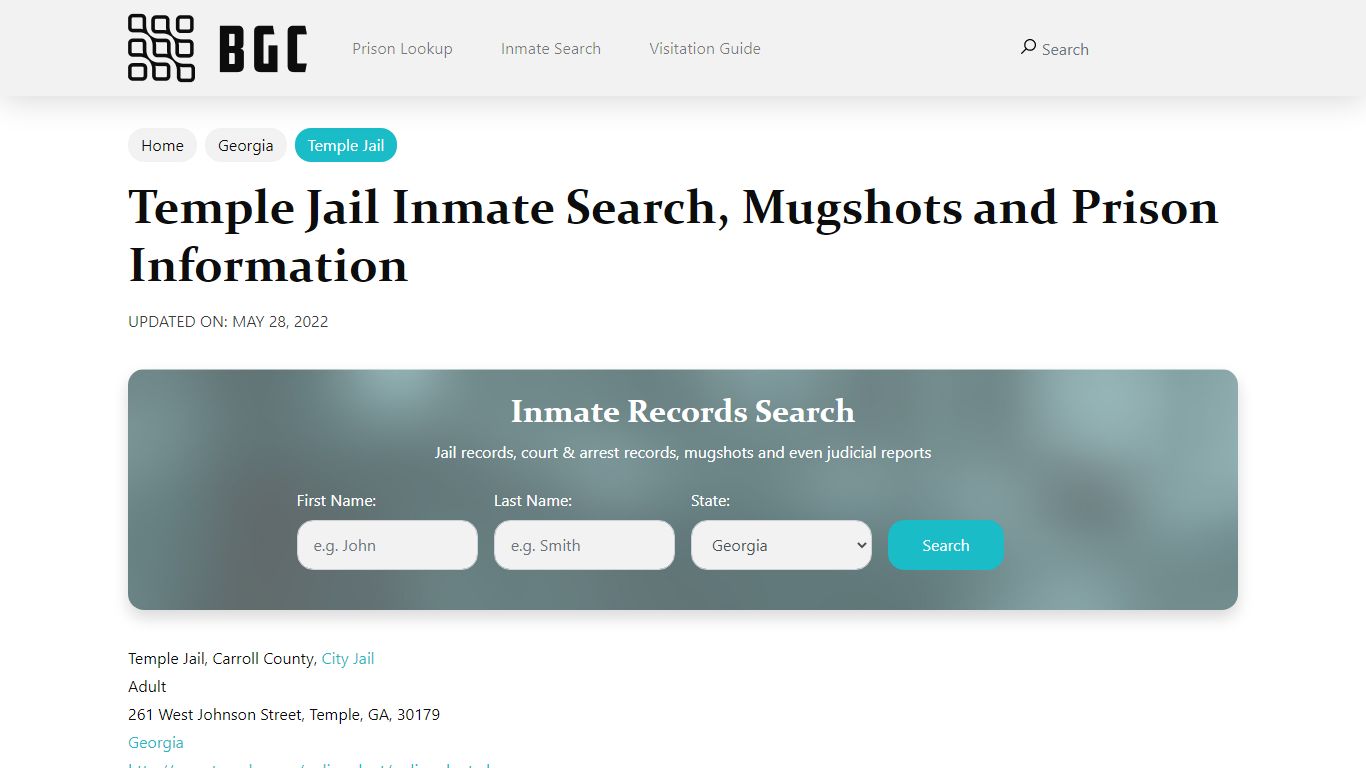 Temple Jail Inmate Search, Mugshots and Prison Information